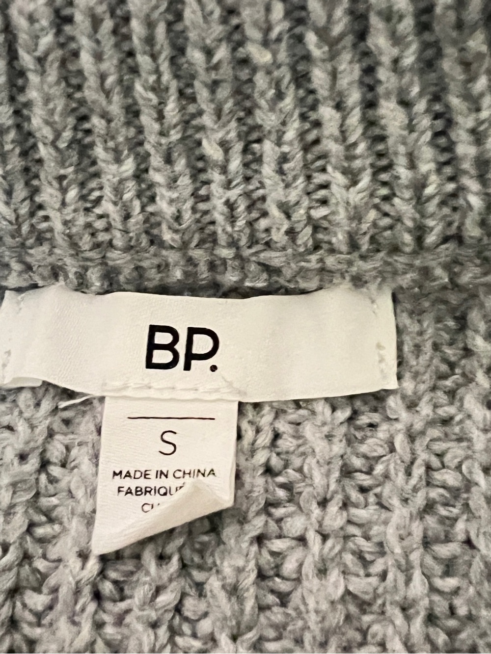 BP Nordstrom Gray Ribbed Knit Sweater Small Cropped Crewneck Capsule Cozy Top - Picture 3 of 6
